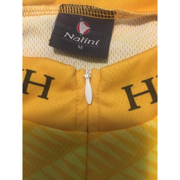 Nalini Mens Medium Cycling Jersey Yellow Race Bike Back Pockets 3/4 Zip NEW - Picture 3 of 4